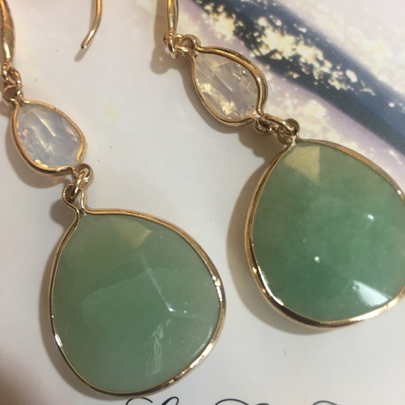 Saks Ava & Aiden Aventurine Earrings - Picture 2 of 10